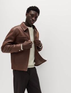 Kamioňácká bunda z koženky