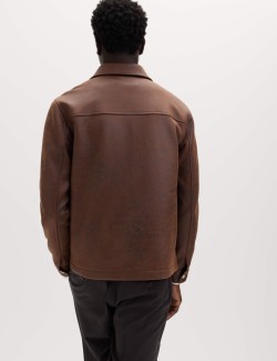 Kamioňácká bunda z koženky