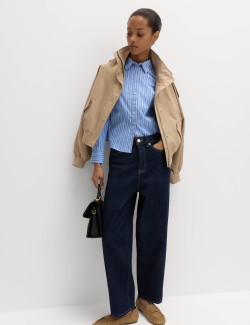 Cotton Rich Striped Fitted Shirt