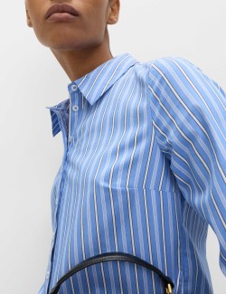 Cotton Rich Striped Fitted Shirt