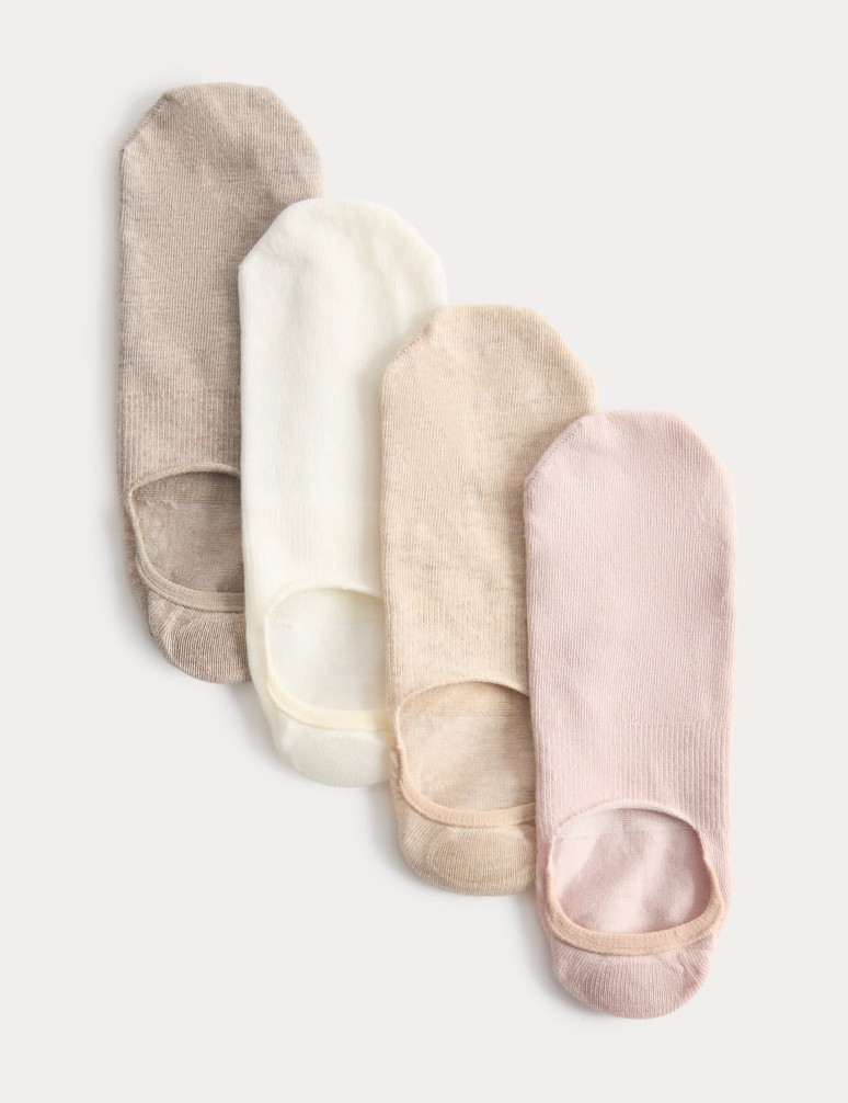 Balení 4 žebrovaných neviditelných krátkých ponožek Trainer Liners™