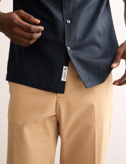 Regular Fit Luxury Linen Cotton Blend Short Sleeve Shirt