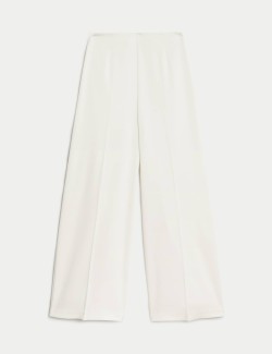 Satin Look Side Zip Wide Leg Trousers