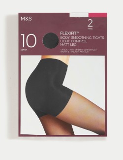 2pk Flexifit™ 10 Denier Light Control Sheer Tights