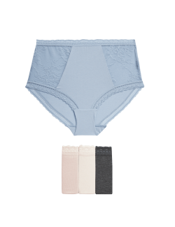 4pk Modal & Lace Full Briefs