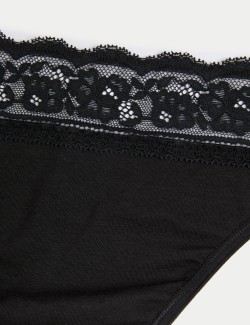 5pk Cotton Lycra & Lace Knickers