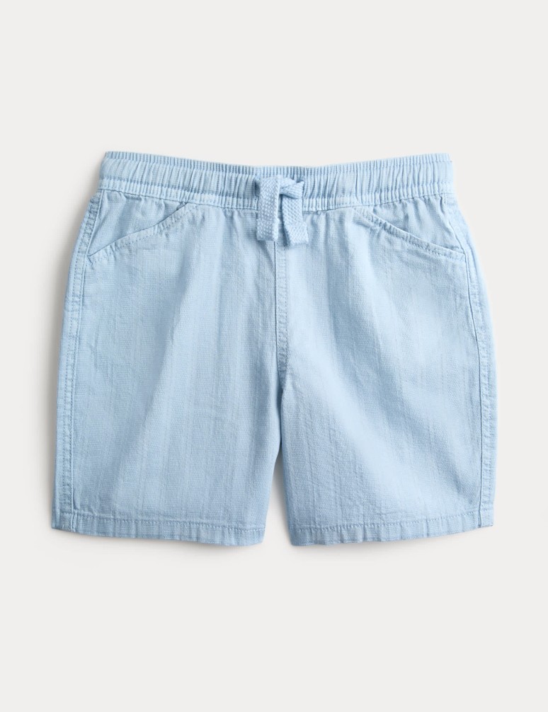 Pure Cotton Textured Shorts (2-8 Yrs)