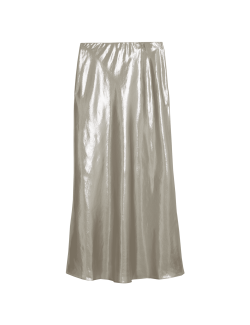 Metallic Maxi Slip Skirt