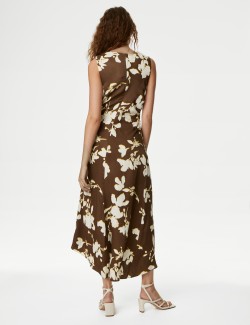 Lyocell Blend Floral Midaxi Column Dress