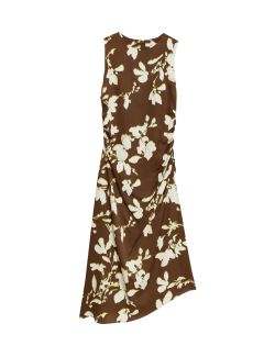 Lyocell Blend Floral Midaxi Column Dress