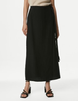 Side Split Maxi Wrap Skirt