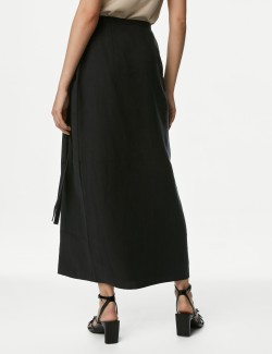 Side Split Maxi Wrap Skirt