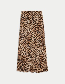 Animal Print Maxi Slip Skirt