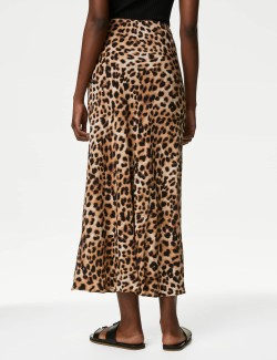 Animal Print Maxi Slip Skirt