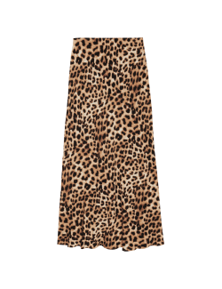 Animal Print Maxi Slip Skirt