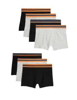 7pk Cotton Rich Stripe Waistband Trunks (5-16 Yrs)