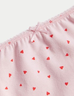 7pk Cotton Rich Stripes & Hearts Knickers (2-12 Yrs)