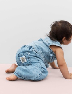 Pure Cotton Barrel Jeans (0-5 Yrs)