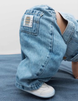Pure Cotton Barrel Jeans (0-5 Yrs)