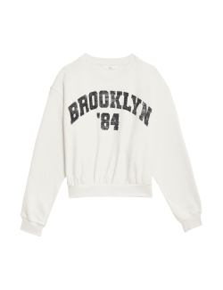 Cotton Rich Brooklyn Slogan Sweatshirt (6-16 Yrs)