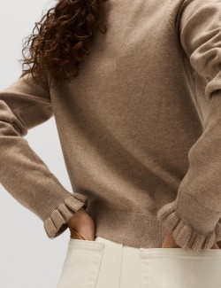 Air-Yarn Ruffle Slim Fit Cardigan