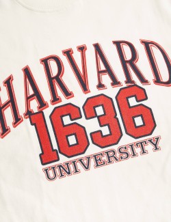 Tričko z čisté bavlny s nápisem „Harvard“ (6–16 let)