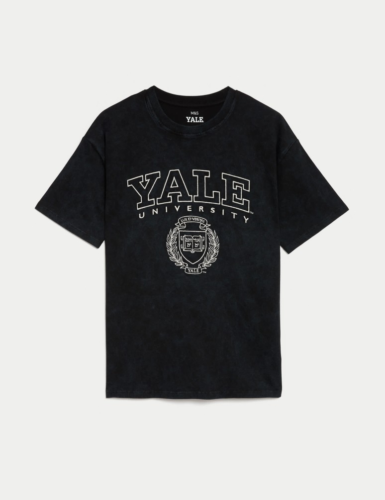 Pure Cotton Yale University Slogan T-Shirt (6-16 Yrs)