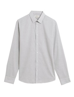 Košile normálního střihu z čisté bavlny s texturou