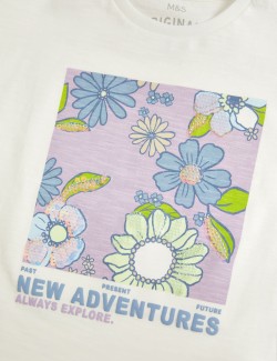 Pure Cotton Floral T-Shirt (2-8 Yrs)