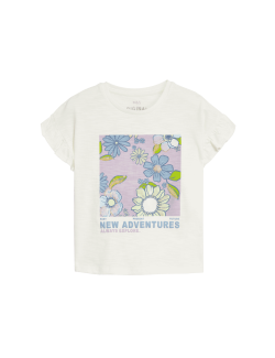 Pure Cotton Floral T-Shirt (2-8 Yrs)