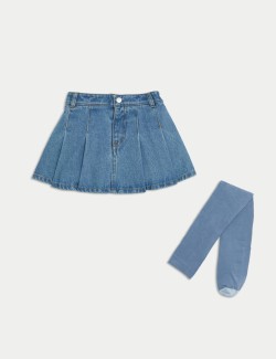 Denim Skirt with Tights (2-8 Yrs)