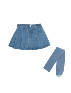 Denim Skirt with Tights (2-8 Yrs)