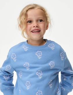 Cotton Rich Printed Sweatshirt (2-8 Yrs)