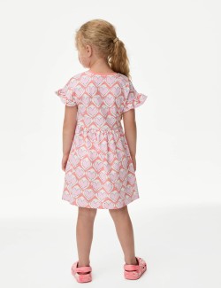 Pure Cotton Heart Print Dress (2-8 Yrs)