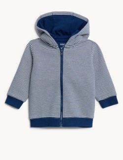 Cotton Rich Striped Zip Hoodie (0-3 Yrs)