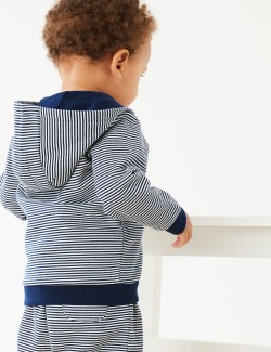 Cotton Rich Striped Zip Hoodie (0-3 Yrs)