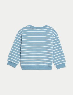 Cotton Rich Striped Dinosaur Sweatshirt (0-3 Yrs)