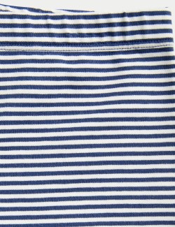 2pk Cotton Rich Striped & Plain Leggings (0-3 Yrs)