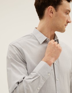 Košile normálního střihu z čisté bavlny s texturou