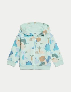 Cotton Rich Dino Zip Through Hoodie (0-36 Months)