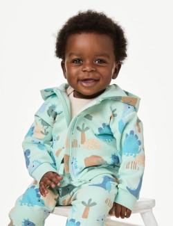 Cotton Rich Dino Zip Through Hoodie (0-36 Months)