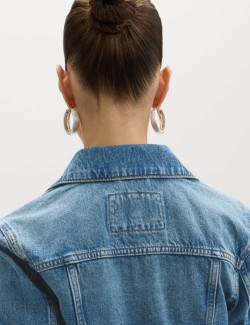 Cotton Lyocell Blend Denim Trucker Jacket
