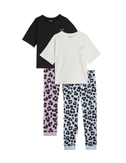 2pk Pure Cotton Animal Print Pyjama Sets (6-16 Yrs)