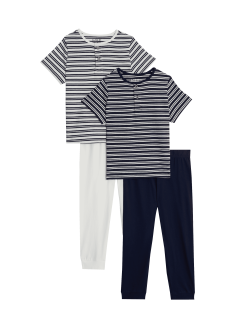 2pk Pure Cotton Striped Pyjama Sets (1-8 Yrs)