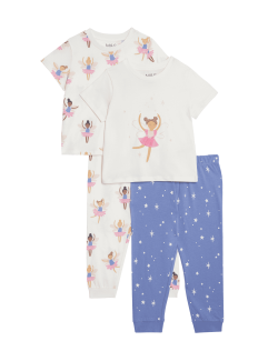 2pk Pure Cotton Fairy Pyjama Sets (12 Mths - 8 Yrs)