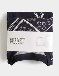 Pure Cotton Gaming Print Pyjamas (7-14 Yrs)