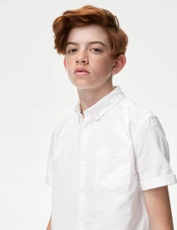 Pure Cotton Plain Shirt (6-16 Yrs)