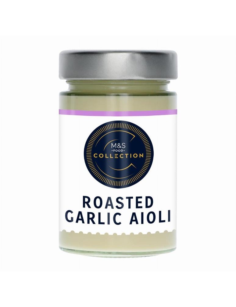 Majonéza s olivovým olejem (74 %), extra panenským olivovým olejem (2 %) a pečeným česnekem