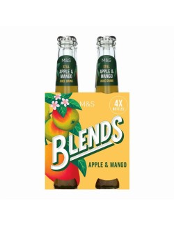 Nealkoholický neperlivý nápoj ochucený šťávou z britských jablek z koncentrátu a mangovým protlakem, s cukrem