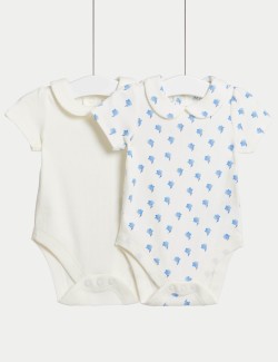 2pk Cotton Rich Bodysuits (6½lbs-3 Years)